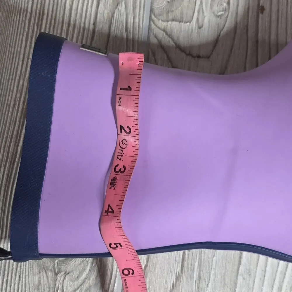 Hatley Lilac Purple Navy Matte Rain Boots Kids Size 3